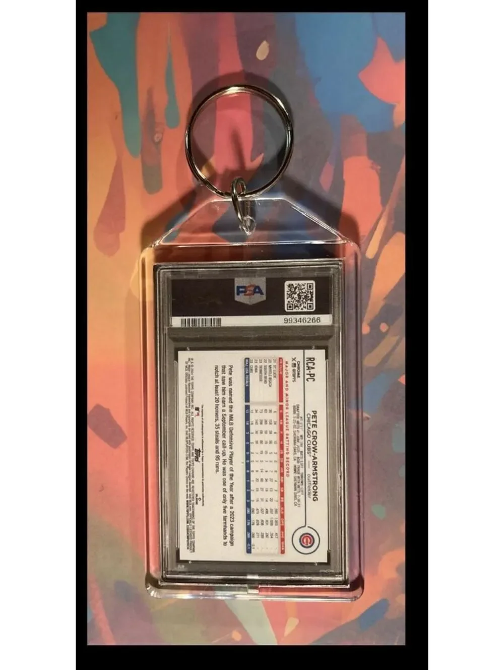 3026 Pete Crow-Armstrong 2024 Topps Chrome Auto Keychain-Great Gift